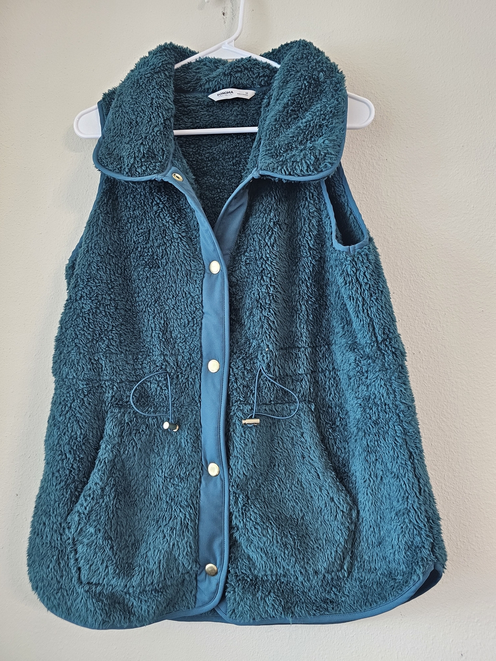 Sonoma Teal Sherpa Snap-Front Vest
